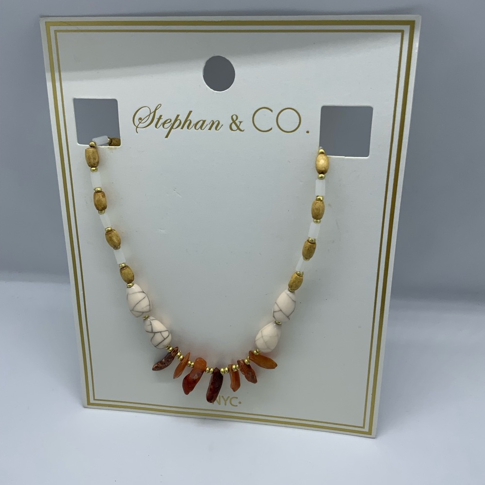 Stephan & CO Gold and Brown Beaded Necklace